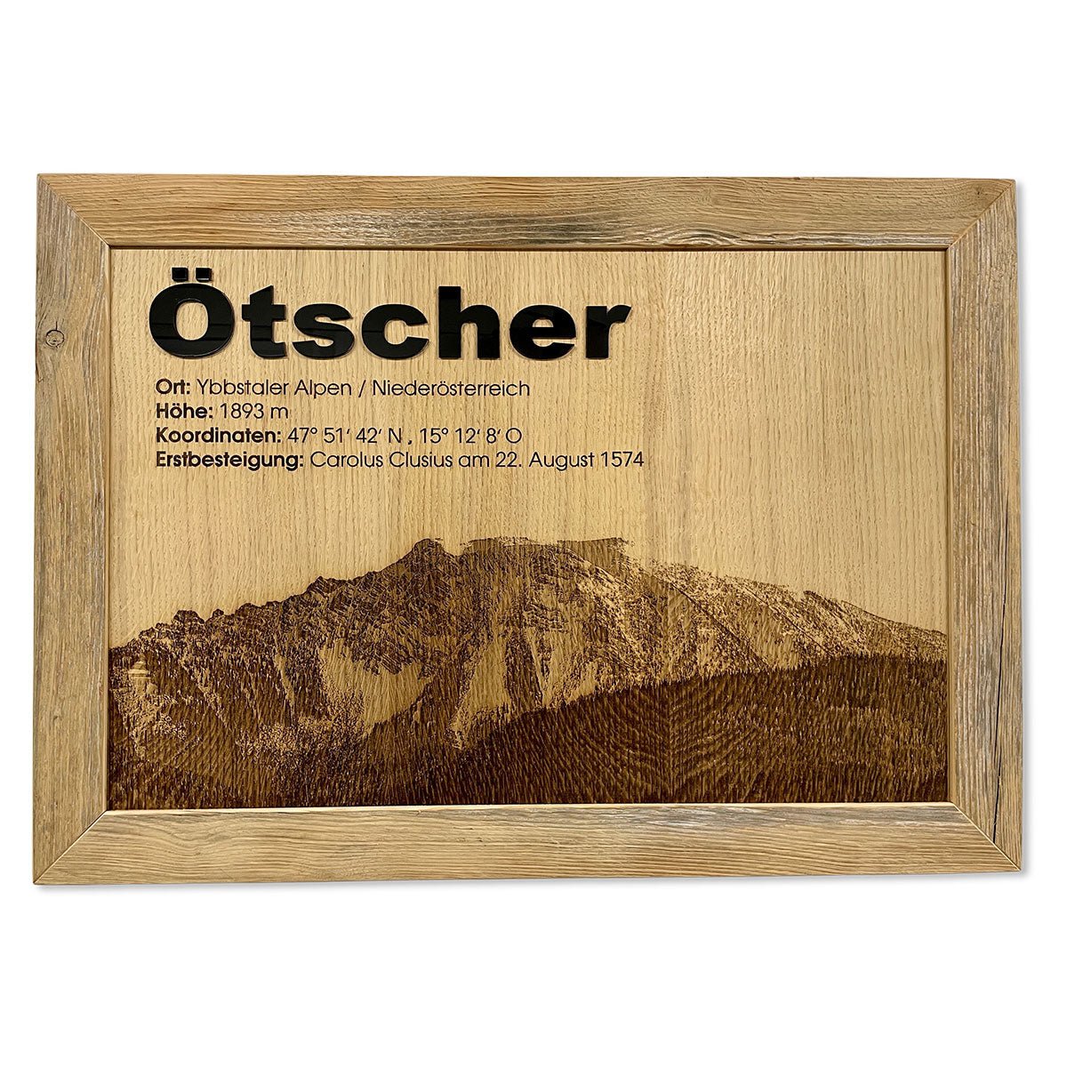 Altholzbilderrahmen mit Bergmotiv - Ötscher