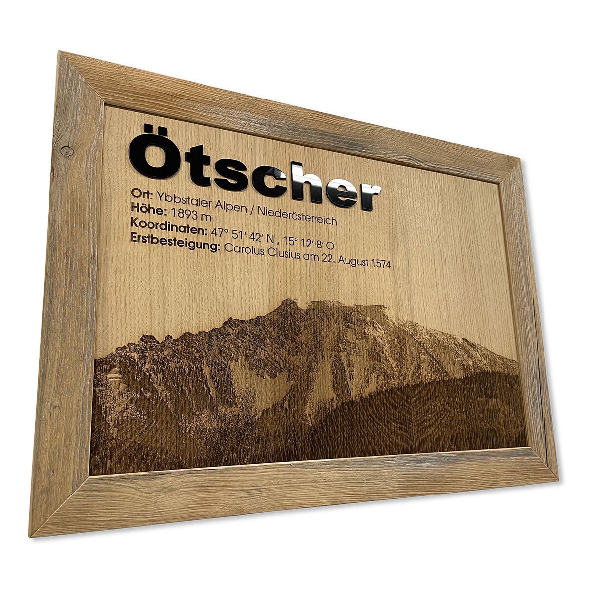 Altholzbilderrahmen mit Bergmotiv - Ötscher
