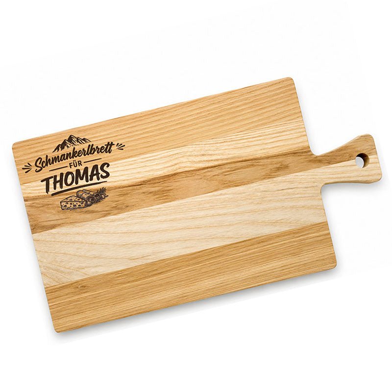 Selbst gestaltbares Schneidebrett aus Holz als Geschenkidee, Jausenbrett mit Gravur aus Holz als Servierbrett verwendbar 