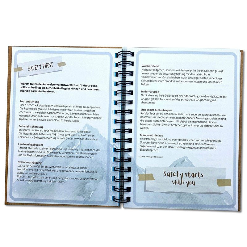 Geschenk für Skitourengeher ein Tourentagebuch