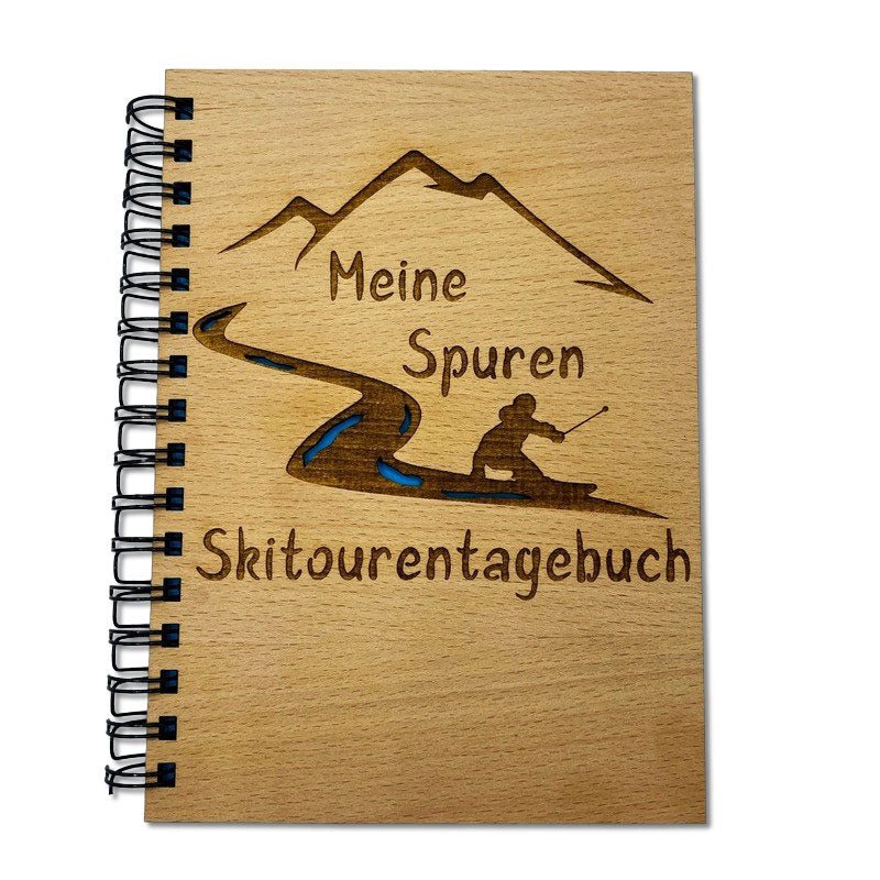 Tourentagebuch Skitour Graviertes Holzbuch 