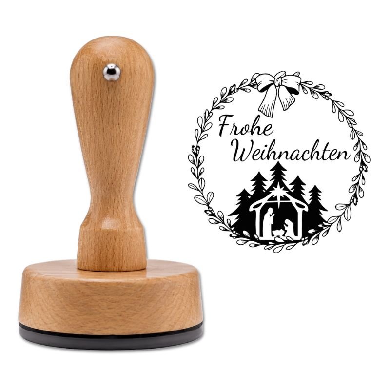 Holzstempel mit Krippenmotiv – perfekt für festliche DIY-Projekte