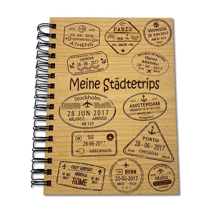 Reisetagebuch aus Holz