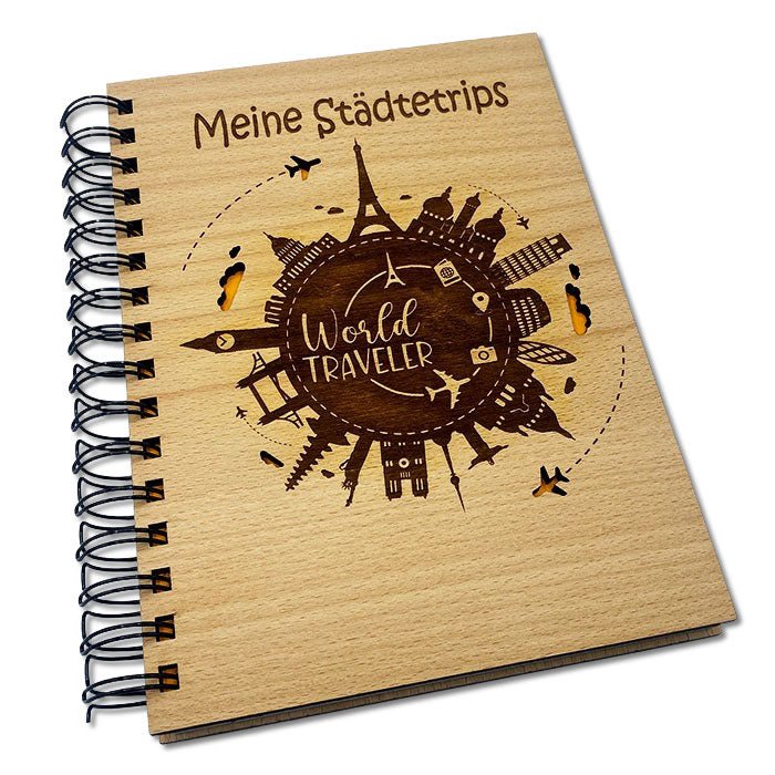Reisetagebuch aus Holz - Meine Städtetrips 