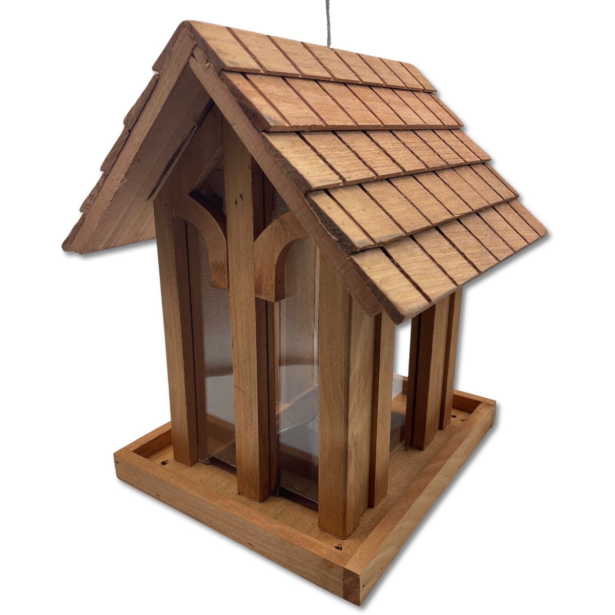 Aufgehängtes Vogelfutterhaus am Baum – nachhaltige Vogelhilfe im Winter - Vogelhaus aus Holz