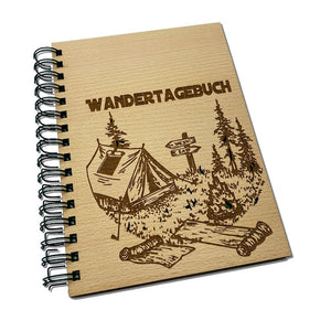 Tagebuch für Bergtouren - Holzcover Graviert 