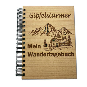 Wandertagebuch aus Holz - Gipfelstürmer
