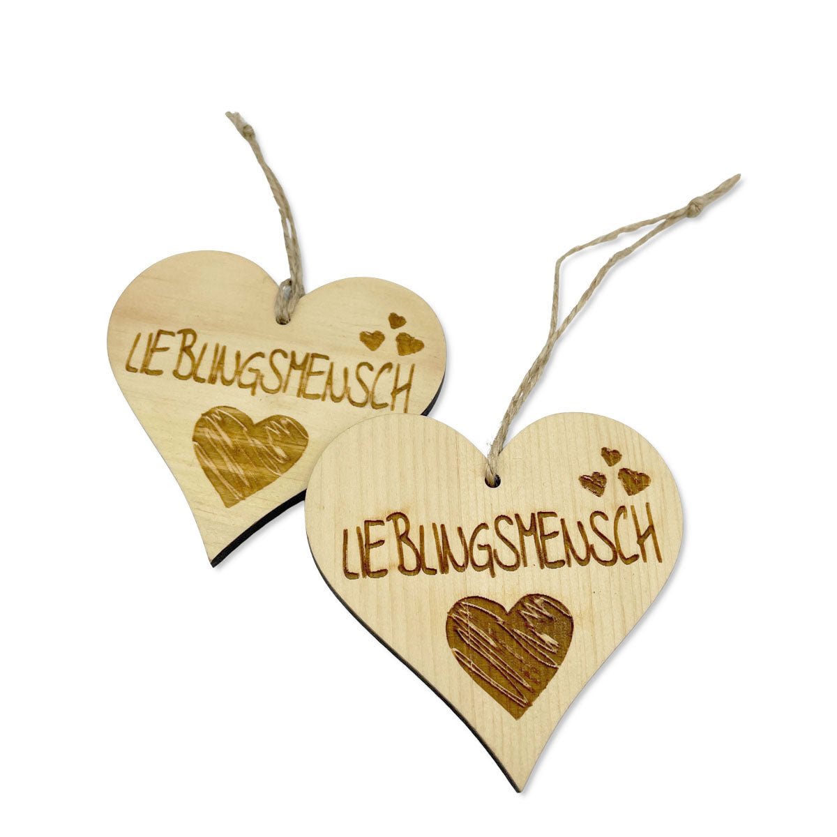Zirbenherz mit Gravur „Lieblingsmensch“ – handgefertigtes Herz aus duftendem Zirbenholz - Holz Herz mit Spruch