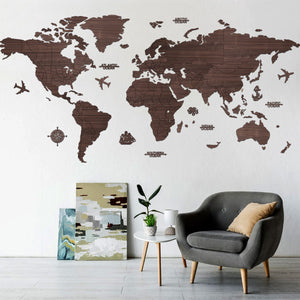 Weltkarte aus Holz (PREMIUM - LARGE) - Wurmis - Holzdeko