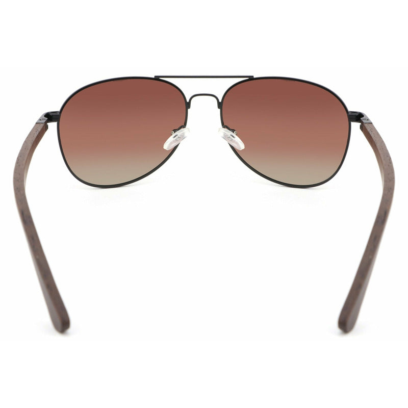 Apollo BLACK - Ebenholz Pilotenbrille - Wurmis-Holzdeko