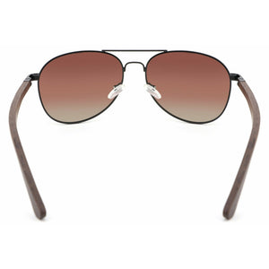 Apollo BLACK - Ebenholz Pilotenbrille - Wurmis-Holzdeko