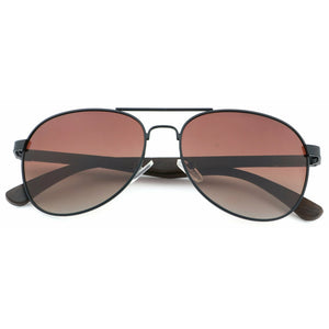 Apollo BLACK - Ebenholz Pilotenbrille - Wurmis-Holzdeko