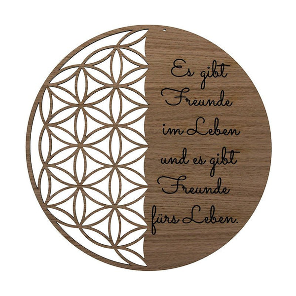 Lebensblume mit Spruch Freunde Geschenkiee WurmisHolzdeko