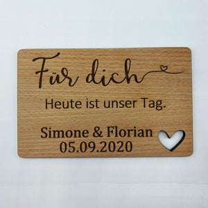 Einladung und Liebesgruß Hochzeit - Wurmis-Holzdeko