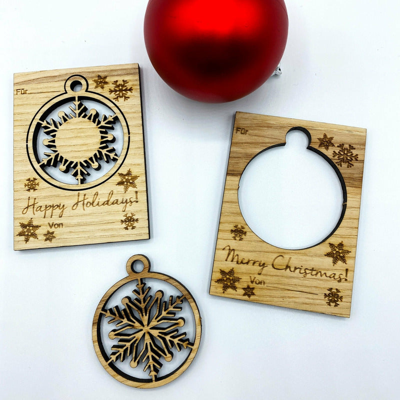 Geschenkeanhänger Schneeflocke - Wurmis-Holzdeko