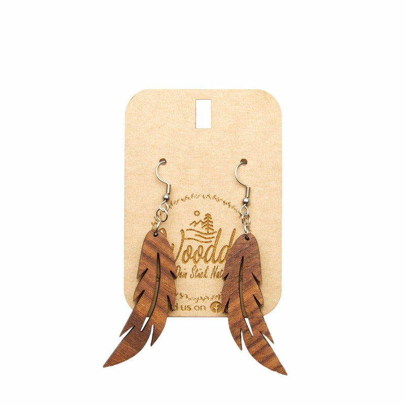 Hängeohrringe Feather - Wurmis-Holzdeko