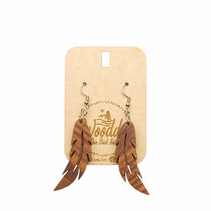 Hängeohrringe Feather - Wurmis-Holzdeko