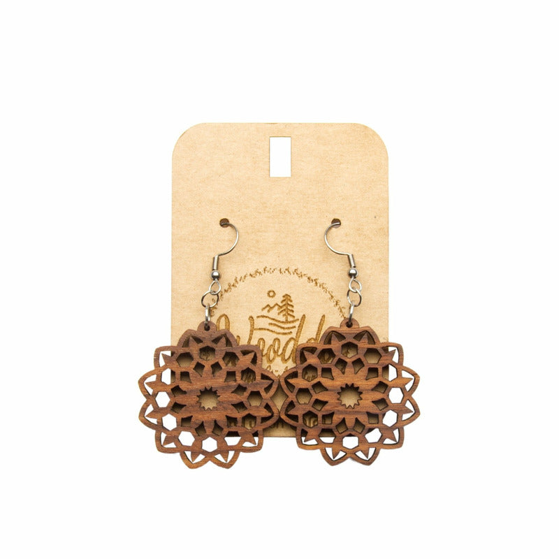 Hängeohrringe Mandala Flower - Wurmis-Holzdeko