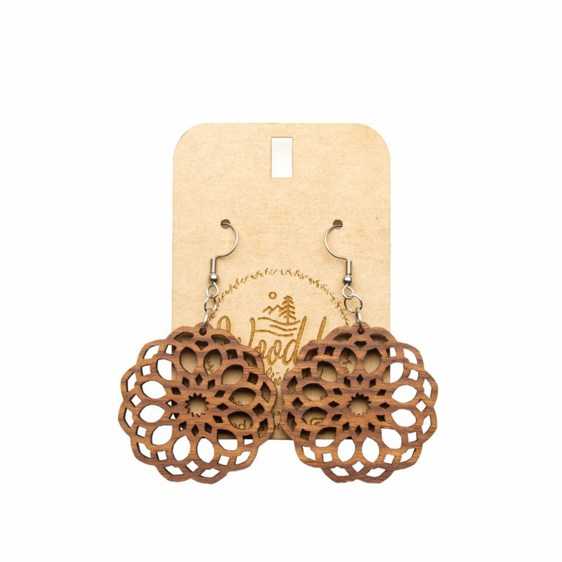 Hängeohrringe Mandala Flowerlove - Wurmis-Holzdeko
