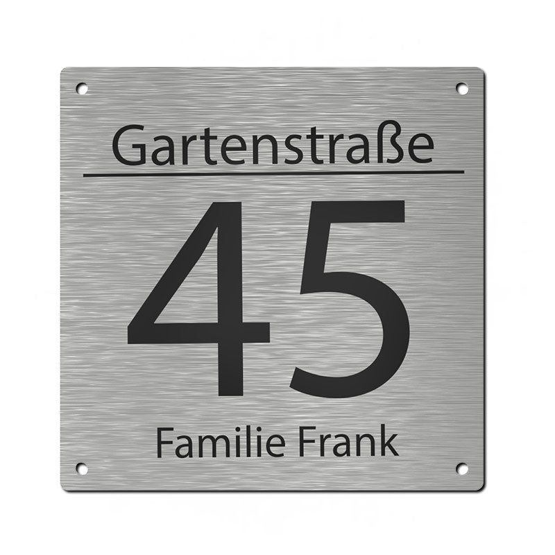 Hausnummernschild mit Gravur