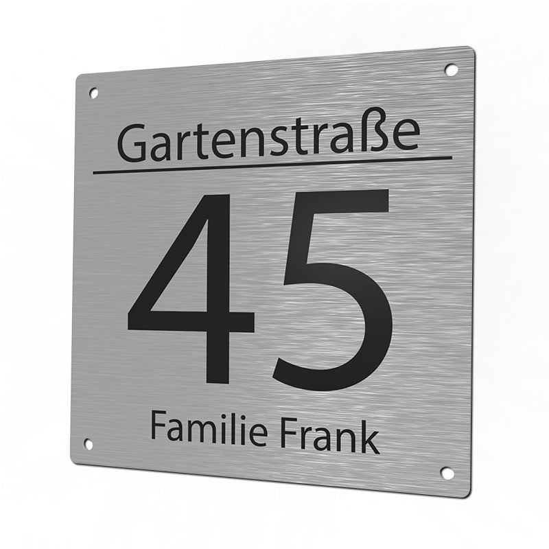Hausnummernschild Edelstahl