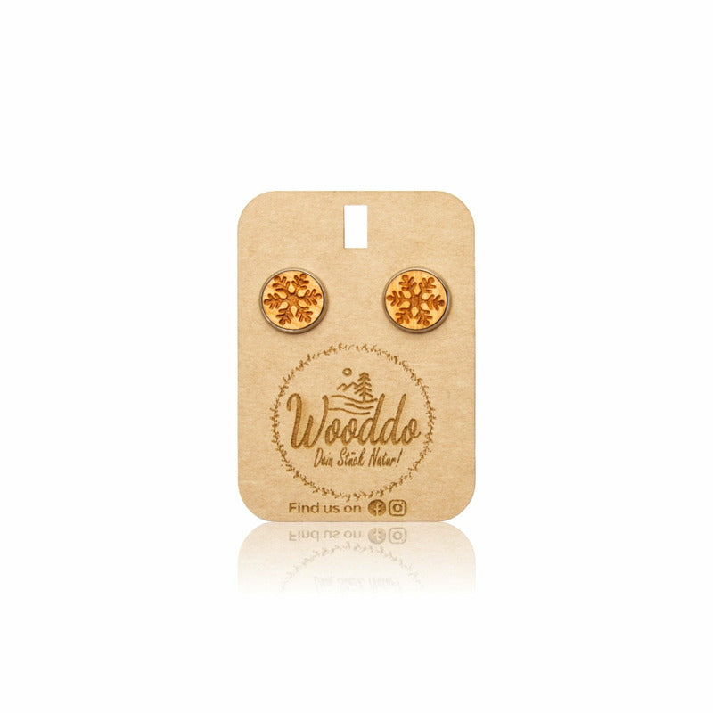Ohrstecker Snowflake - Wurmis-Holzdeko