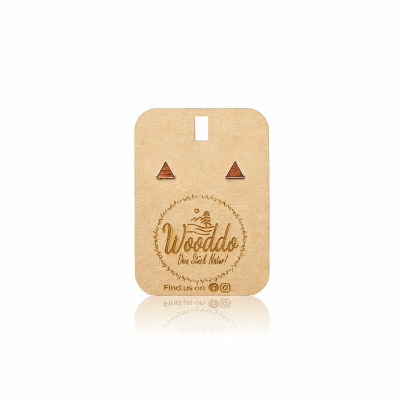 Ohrstecker Triangular Mahagoni - Wurmis-Holzdeko