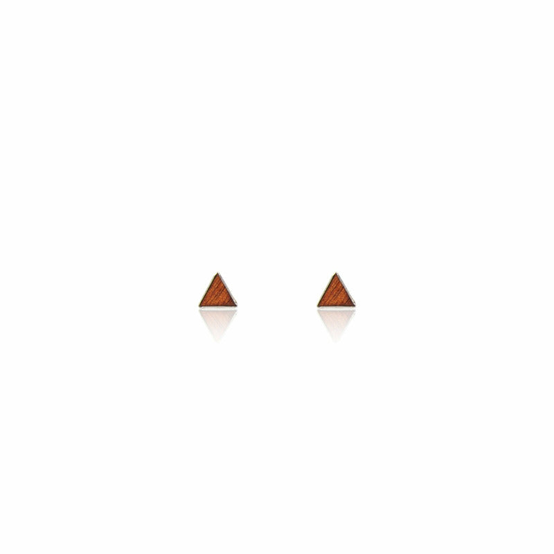 Ohrstecker Triangular Mahagoni - Wurmis-Holzdeko