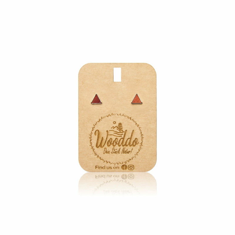 Ohrstecker Triangular Zwetschge - Wurmis-Holzdeko