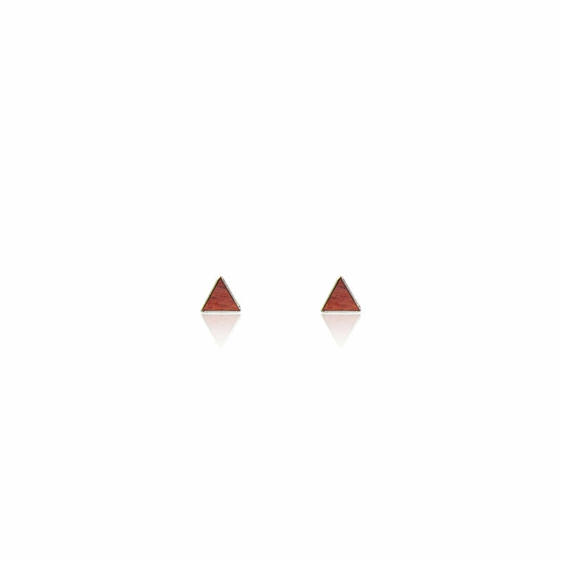 Ohrstecker Triangular Zwetschge - Wurmis-Holzdeko