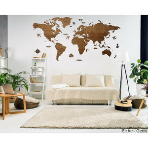 Weltkarte aus Holz