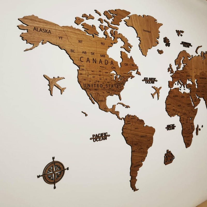 PREMIUM Weltkarte aus Holz - MINI - Wurmis-Holzdeko