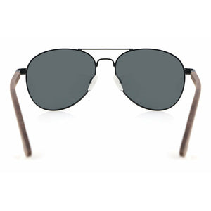 Sky BLACK - Walnuss Pilotenbrille - Wurmis-Holzdeko