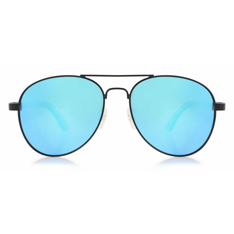 Sky BLUE - Walnuss Pilotenbrille - Wurmis-Holzdeko