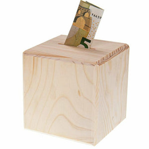 Spardose Würfel mit persönlicher Gravur - Wurmis-Holzdeko