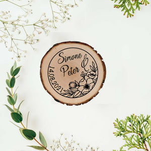 Stempel - Blumen Hochzeit - Wurmis-Holzdeko