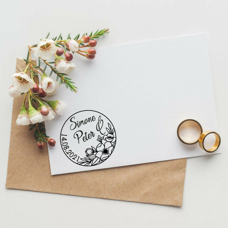 Stempel - Blumen Hochzeit - Wurmis-Holzdeko