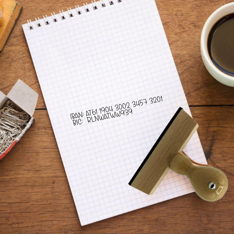 Stempel - IBAN BIC - Wurmis-Holzdeko