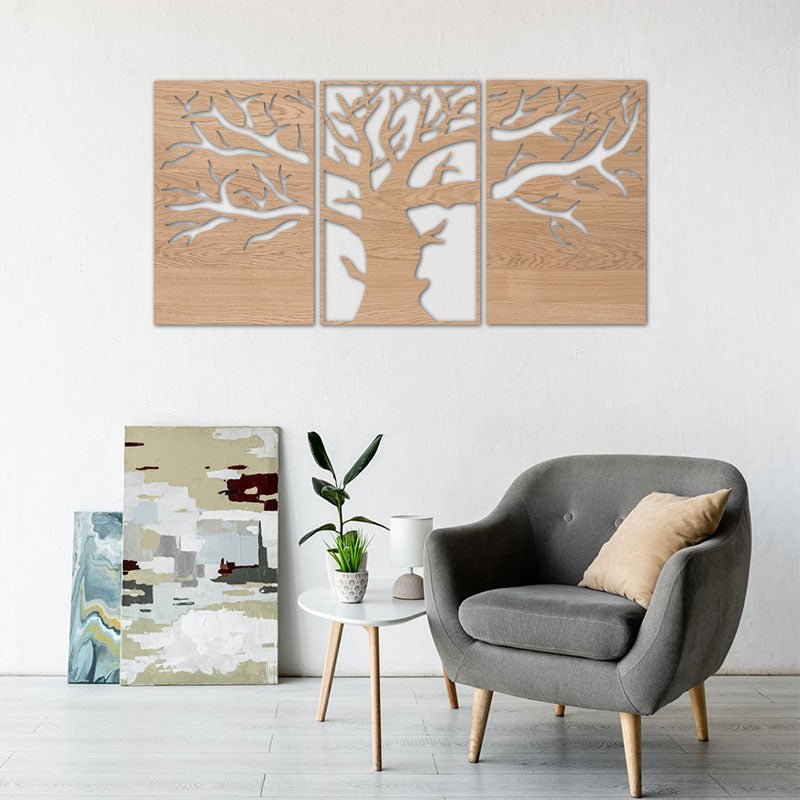 Holz Wandbild Einsamer Baum - Holzbild Baum