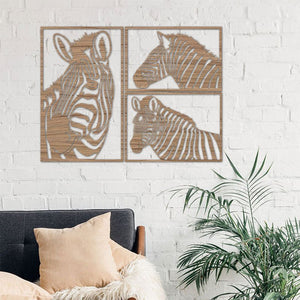 Wandbild Zebras - Wurmis-Holzdeko