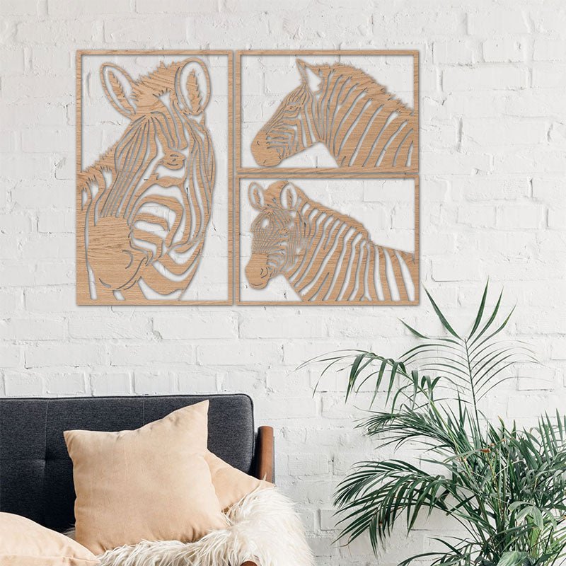 Wandbild Zebras - Wurmis-Holzdeko